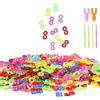 LWMLWM S Clip Loom Bands Connettori, 600 Pezzi Loom Bands Colorful S-Clips Chiusure Braccialetti Ganci per Braccialetti Kit Braccialetti Fai da Te Elastici per Accessori di Gioielli