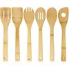 Joeji's Kitchen Utensili da Cucina in bambù Utensili in Legno da Cucina 6 Utensili in bambù Resistenti ed Eleganti Cucchiaio Mestolo Schiumarola Mestolo con Fessura Spork Mestolo con Foro