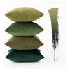 MIULEE 4 Pezzi Copricuscini Federe Cuscini in Poliestere Finto Lino Imitazione Elegante Decorativo per Divano Camera da Letto Soggiorno45x45 CM Serie Forest Green