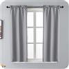 GIRASOLE HOME® Coppia Tende Semi Oscuranti Tinta Unita Tenda per Soggiorno e Camera 2 Pannelli con Tasca (Grigio, 70x145cm)