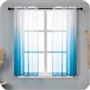 GIRASOLE HOME Coppia Tende Voile Semi Trasparenti Colore Sfumato Bianco e Azzurro Tenda per Soggiorno Camera Cameretta Cucina e Interni 2 Pannelli con Tasca 70x140cm