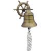 Sea-Club Campana con supporto da parete, in ottone anticato, diametro = 6 cm