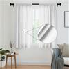 Encasa XO Tende solide in poliestere con parentela, 140x137 cm Window set di pannelli di 2 - Poli bianco, tasca a bordo, filtro leggero, tende per porta, camera da letto, soggiorno