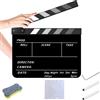 Tongboke Ciak Cinematografico, 30x25cm Film Clapboard con Kit in Omaggio, Acrilico Film Clapperboard e Penna, Cinema Gadget, Accessori Regista, Cinematografico per Programmi TV, Vlog(Nero e grigio)