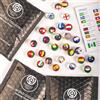 MARBLEFLAGS 30 Paesi | Collezione di Biglie di Cristallo con Bandiere Paese | 3 Confezioni x 10 Biglie Casuali