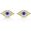 Diamond Treats Piccoli Orecchini Oro Donna Malocchio in Argento 925, Mini Orecchini con Occhio Malvagio per Donna e Ragazza, Orecchini Donna Oro con Pietre Zirconi, Disegno Occhio Turco