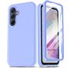 LeYi Cover per Samsung A55 5G Custodia con Protezione Schermo Integrata, 360 Gradi Protezione Completa Protettiva Custodie Bumper Rugged Cellulare Case Samsung Galaxy A 55, Viola