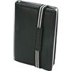 J JONES JENNIFER JONES J.Jones - Portafoglio sottile con scomparto portamonete e protezione RFID, in vera pelle, con porta carte pop-up, colore nero