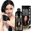 AMZSEA Shampoo colorante naturale per capelli neri 500ml, shampoo colorante 3-IN-1, nutrimento e tintura dei capelli neri per uomini e donne in 10-15 minuti (Natural Black)