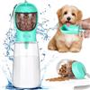 Frasheng Borraccia per Cani Portatile, Senza BPA, Antibatterico, Borraccia per Cani a Prova di Perdite per Cani, 550ML Bottiglia da Viaggio per Cane Gatti con 80g Serbatoio per Alimenti (Blu)