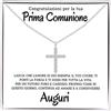 NONNA PROFESSIONISTA Collana Donna Croce Argento Sterling 925 Prima Comunione con Zirconia Cubica Placcatura in Oro, Bambina Regalo per lei Ragazza compleanno - Cofanetto con DEDICA incluso (Prima Comunione)