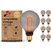 greenandco 8x Lampadina Vintage Edison LED | E27 G95 | grigio | 4W 100lm | 1800K luce extra calda | 320° | 230V | nessun sfarfallio | non dimmerabile