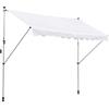 Outsunny Tenda da Sole a Bracci 3x1.5m con Manovella, Struttura Telescopica in Metallo e Parasole in Poliestere, Bianco