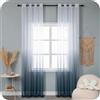 GIRASOLE HOME Coppia Tende Voile Semi Trasparenti Colore Sfumato Bianco e Grigio Tenda per Soggiorno Camera Cameretta Cucina e Interni 2 Pannelli con Occhielli 140x275cm