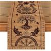 Artoid Mode - Runner da tavolo, fantasia con albero della vita vichingo, corvo ed elmo del timore riverenziale, decorazione da tavola, per interni, feste e festività, 40 x 180 cm, colore: legno