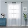 GIRASOLE HOME® Coppia Tende Voile Bianche Trasparenti Effetto Lino Tenda a Righe Bianche per Soggiorno Camera Balcone Finestra e Interni 2 Pannelli con Tasca (Bianco, 70x240cm)