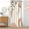 Uiiooazy Tenda Doccia Antimuffa, Tenda Doccia Piccola 90x180cm Arancia Boho Chic Astratta Foglie Verde Salvia Tende da Bagno Tessuto Lavabile Impermeabile Poliestere Tende Vasca da Bagno con 6 Anelli