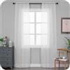GIRASOLE HOME GIRASOLE Coppia Tende Voile Bianche Trasparenti Fantasia Reticolo Argentato Tenda per Soggiorno Camera Cameretta Porta Finestra Balcone 2 Pannelli con Tasca (Argento, 70_x_240cm)