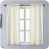 GIRASOLE HOME® Coppia Tende Semi Oscuranti Tinta Unita Tenda per Soggiorno e Camera 2 Pannelli con Tasca (Crema, 70x145cm)