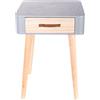HOME DECO FACTORY Comodino Scandinavo, Grigio