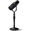 Shure MV7+ Microfono per Podcast con un'asta microfonica-Audio avanzato, pannello a sfioramento a LED, uscite USB-C e XLR, modalità livello automatico, filtro pop digitale, effetti di riverbero - Nero