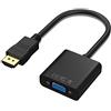 Cableader Adattatore HDMI a VGA 1080P, HDMI maschio a VGA femmina con audio per laptop, PC, desktop, TV, Xbox, ecc. Nero