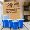 G.M. DISTRIBUZIONE 1000 Pezzi Bicchieri da Caffè in Plastica di Colore Blu da 70cc, Super Rigidi e Resistenti al Calore, Usa e Getta, Ideale per Casa, Ufficio, Asporto Bevande Calde.