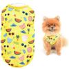 SMALLLEE_LUCKY_STORE Canotta hawaiana per cani di piccola taglia con ananas per cani di piccola taglia gatti, gilet cucciolo costume da spiaggia Yorkie Chihuahua abbigliamento estivo, giallo, XL
