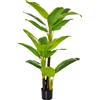 HOMCOM Banano Pianta in Vaso, Albero di Banano Artificiale, Pianta Finta per Interno ed Esterno, 150cm|Aosom