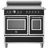 Ⓜ️🔵🔵🔵 BERTAZZONI HER95I2ENET - Piano cottura a induzione, 5 Zone, 2 Zone flex, Serie Heritage, Nero Opaco, Doppio Forno, 90 cm