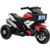 HOMCOM Moto Elettrica per Bambini 3-5 Anni 3 Ruote Luci Suoni Batteria 6V Rosso