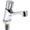 KSTE Rubinetto Bagno Lavabo Singolo a Chiusura Automatica, Miscelatore Moderno Cromato Con Risparmio Idrico