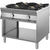INOX BIM Cucina Passante a N° 4 Fuochi - Lunghezza Cm 90 x Profondità Cm 120 - Alimentazione a Gas