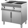INOX BIM Friggitrice Elettrica Armadiata Vasca Doppia - Profondità Cm 90 - Capacità Lt 18 + 18