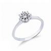 Gioielli di Valenza Anello in oro bianco 18k a fiore con diamanti