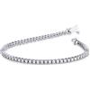 Gioielli di Valenza Bracciale Tennis lineare a filo in oro Bianco 18k con Diamanti
