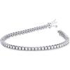 Gioielli di Valenza Bracciale Tennis lineare modello filo in oro Bianco 18k con Diamanti