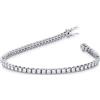 Gioielli di Valenza Bracciale Tennis lineare filo in oro Bianco 18k con Diamanti