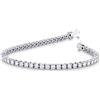 Gioielli di Valenza Bracciale Tennis lineare in oro bianco 18k con Diamanti. Larghezza maglia 3.15 mm