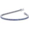 Gioielli di Valenza Bracciale Tennis piramide in oro Bianco 18k con Zaffiri Blu