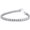 Gioielli di Valenza Bracciale Tennis lineare in oro bianco 18k con Diamanti. Larghezza maglia 4.00 mm