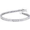 Gioielli di Valenza Bracciale Tennis in oro Bianco 18k con diamanti, Larghezza maglia 3,3 mm