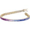 Gioielli di Valenza Bracciale Tennis in Oro con Zaffiri Colorati Rainbow