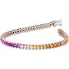 Gioielli di Valenza Bracciale Tennis in Oro Rosa con Zaffiri Rainbow