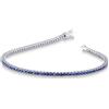 Gioielli di Valenza Bracciale Tennis in oro Bianco 18k con Zaffiri Blu, larghezza maglia 2 mm circa