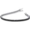 Gioielli di Valenza Bracciale Tennis a griffe in oro Bianco 18k con Diamanti neri e punte brunite