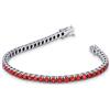 Gioielli di Valenza Bracciale Tennis griffe quadro in oro Bianco 18k con Rubini