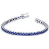 Gioielli di Valenza Bracciale Tennis quadro in oro Bianco 18k con Zaffiri Blu