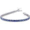 Gioielli di Valenza Bracciale Tennis in oro Bianco 18k con Zaffiro Blu