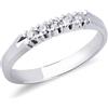 Gioielli di Valenza Anello Veretta in Oro bianco 18k con 5 diamanti ct. 0,15